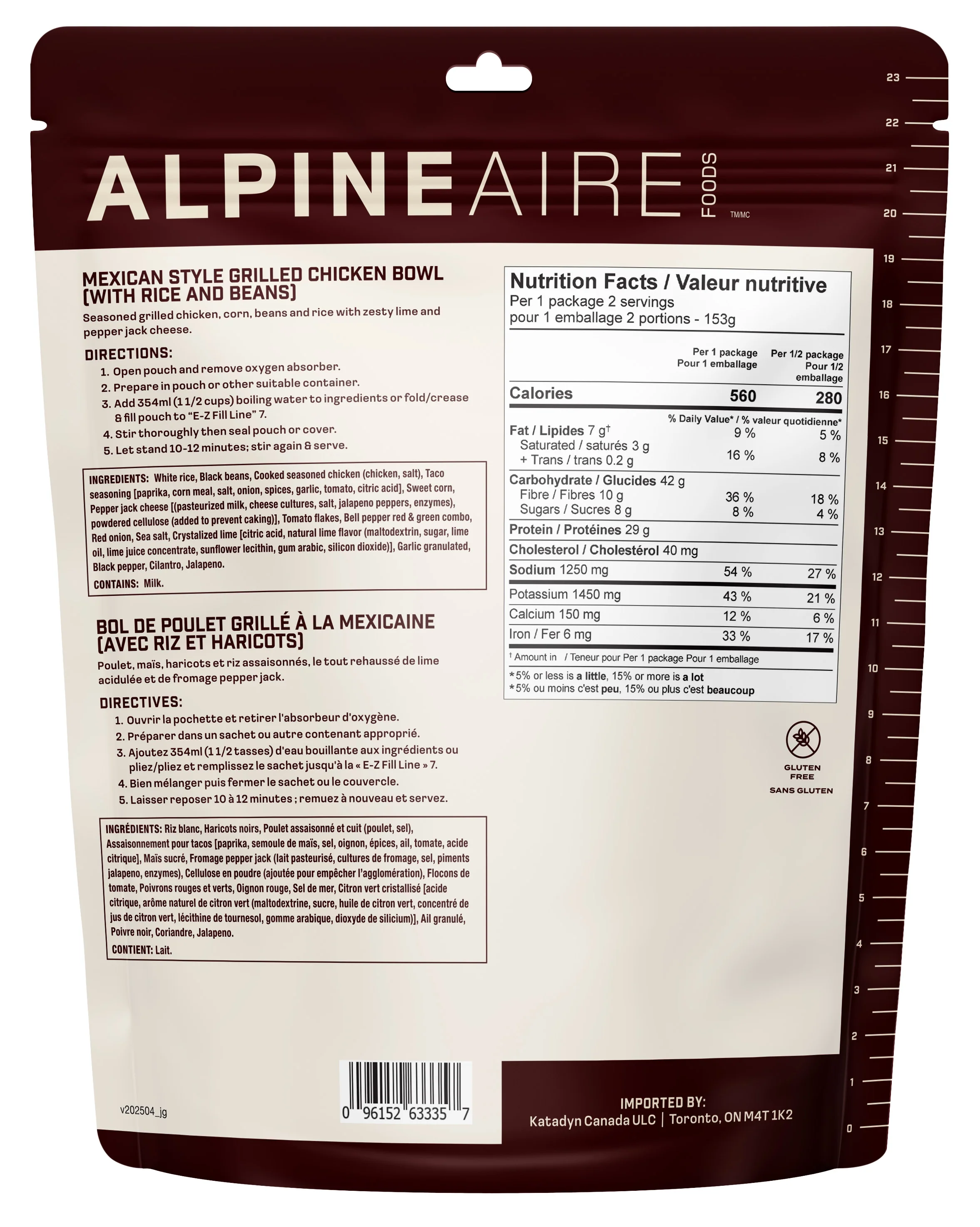 AlpineAire Mexican-Style Grilled Chicken Bowl - 2 Servings - Image 2