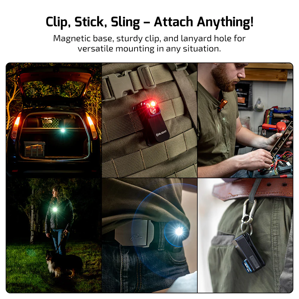 Olight Oclip Pro Clip Light with Floodlight, Spotlight and Red Light - Image 13