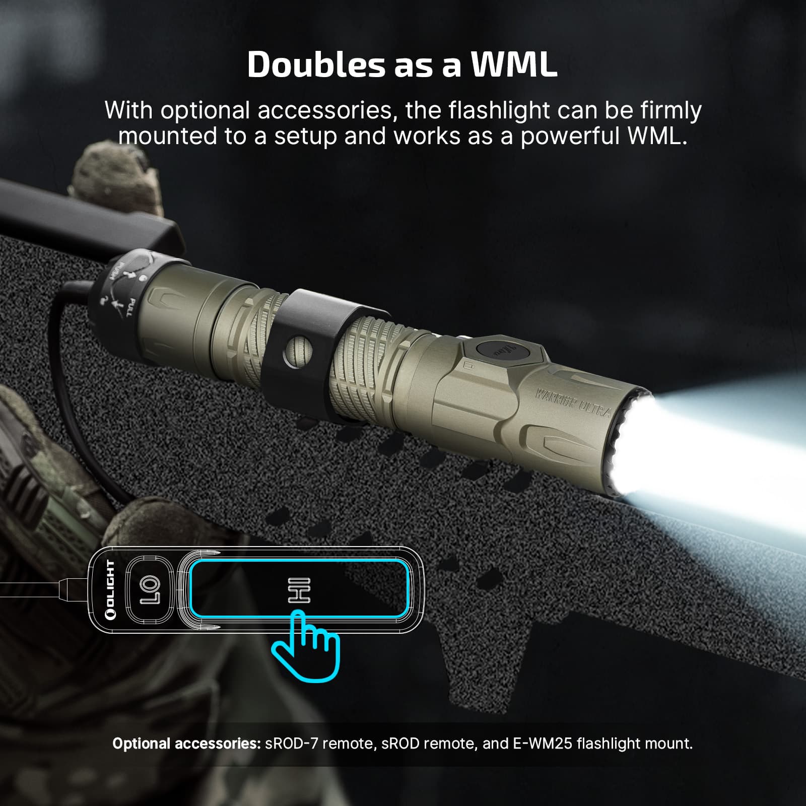 Olight Warrior Ultra 2500 Lumens Tactical Flashlight with OAL Material - Image 6