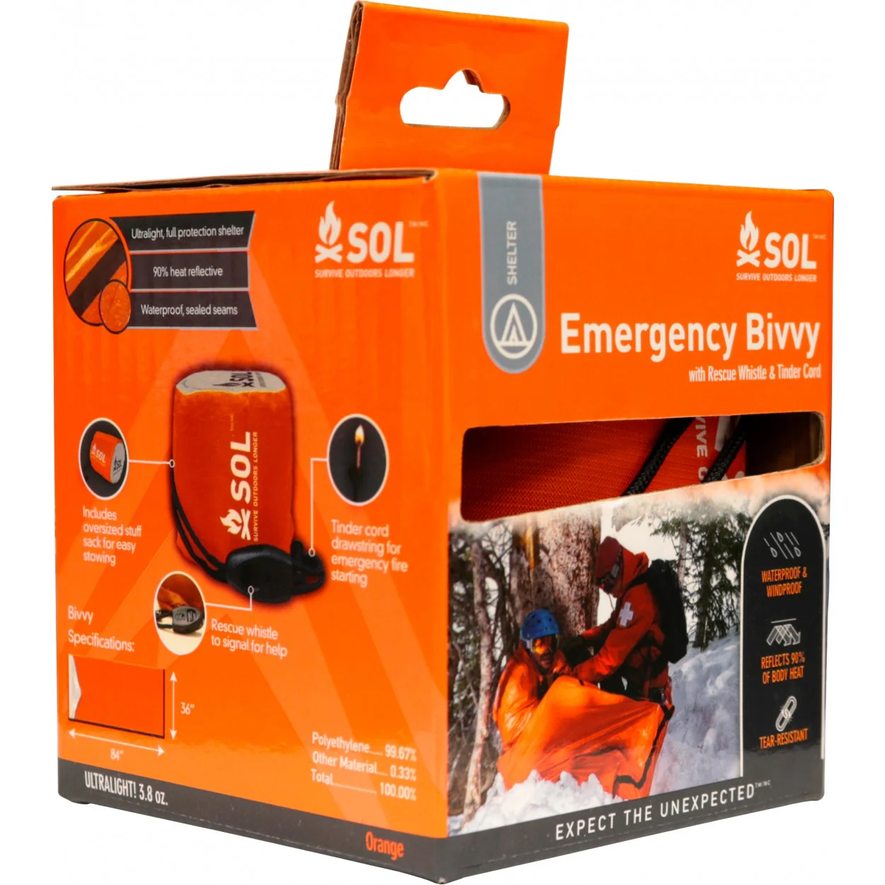 SOL Emergency Bivvy with Rescue Whistle & Tinder Cord - Image 2